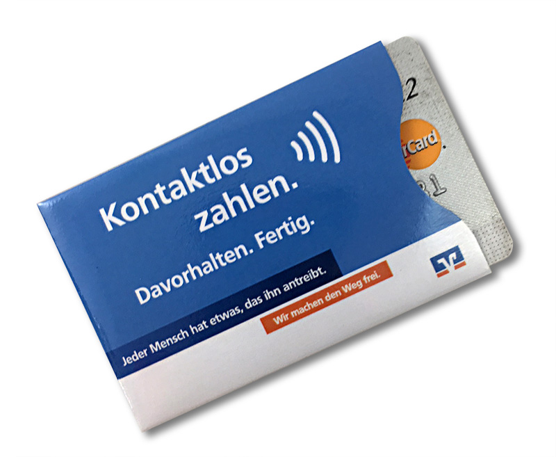 RFID Schutzhülle für Kreditkarten - günstiger Werbeartikel mit Aufdruck